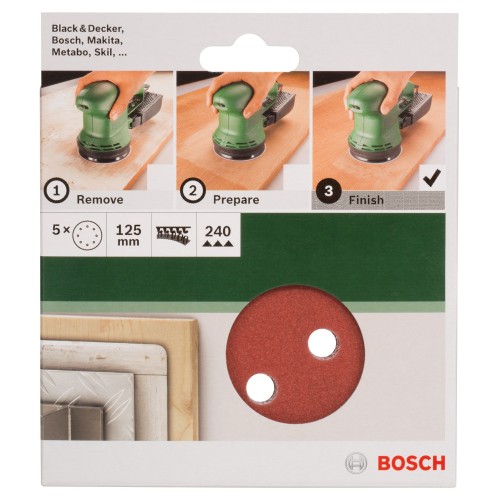 Set de hojas de lija de 5 piezas para lijadora excéntricaG = 240