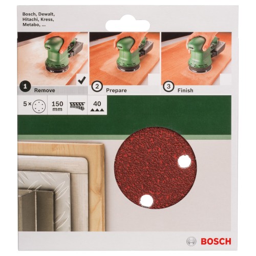 Set de hojas de lija de 5 piezas para lijadora excéntricaG = 40