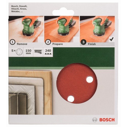 Set de hojas de lija de 5 piezas para lijadora excéntricaG = 240
