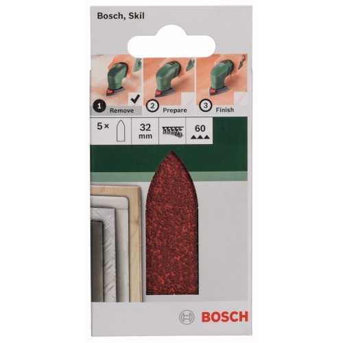 Set de 5 hojas de lija para lijadora Delta, adaptadorG = 60
