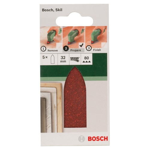 Set de 5 hojas de lija para lijadora Delta, adaptadorG = 80