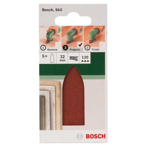 Set de 5 hojas de lija para lijadora Delta, adaptadorG = 120