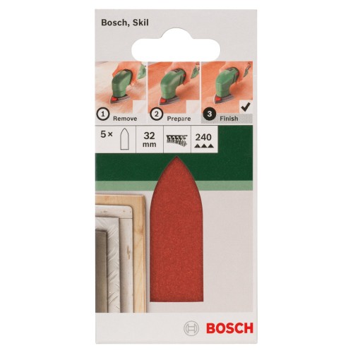 Set de 5 hojas de lija para lijadora Delta, adaptadorG = 240