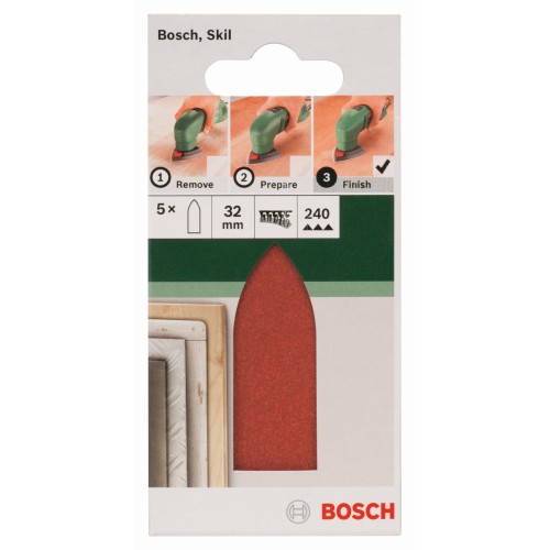 Set de 5 hojas de lija para lijadora Delta, adaptadorG = 240