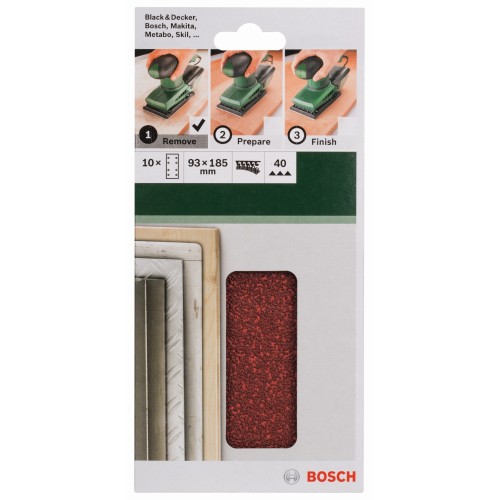 Set de hojas de lija de 10 piezas para lijadora orbitalG = 40