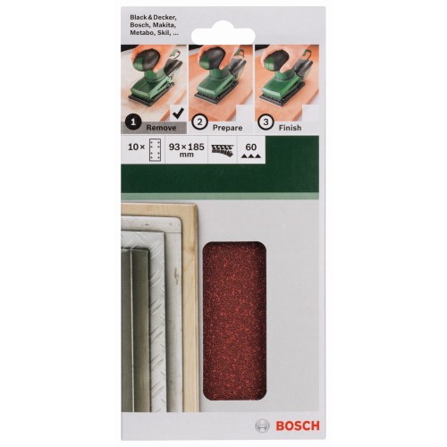 Set de hojas de lija de 10 piezas para lijadora orbitalG = 60