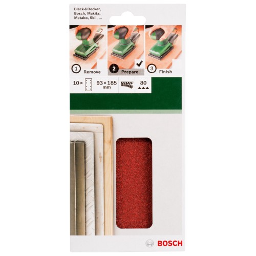 Set de hojas de lija de 10 piezas para lijadora orbitalG = 80