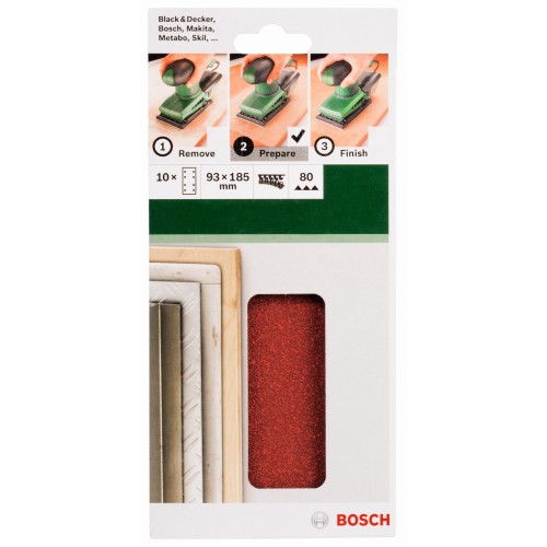 Set de hojas de lija de 10 piezas para lijadora orbitalG = 80