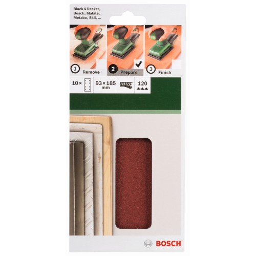 Set de hojas de lija de 10 piezas para lijadora orbitalG = 120