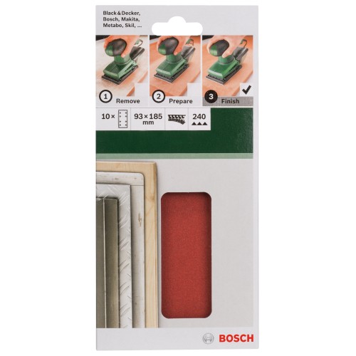 Set de hojas de lija de 10 piezas para lijadora orbitalG = 240