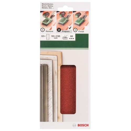 Set de hojas de lija de 10 piezas para lijadora orbitalG = 80