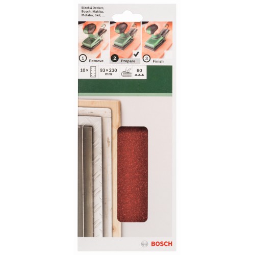 Set de hojas de lija de 10 piezas para lijadora orbitalG = 80