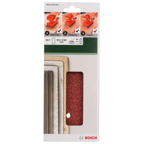 Set de hojas de lija de 10 piezas para lijadora orbitalG = 60, 120, 180