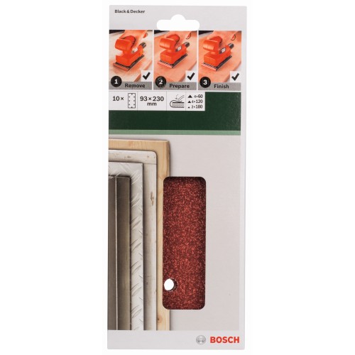 Set de hojas de lija de 10 piezas para lijadora orbitalG = 60, 120, 180