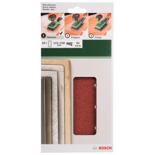 Set de hojas de lija de 10 piezas para lijadora orbitalG = 60