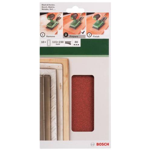 Set de hojas de lija de 10 piezas para lijadora orbitalG = 80