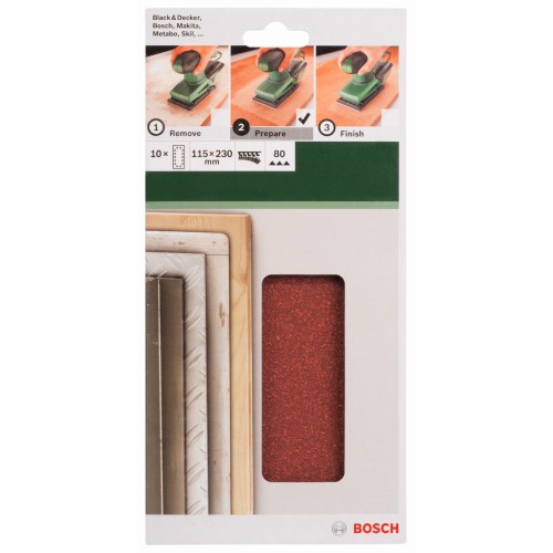 Set de hojas de lija de 10 piezas para lijadora orbitalG = 80