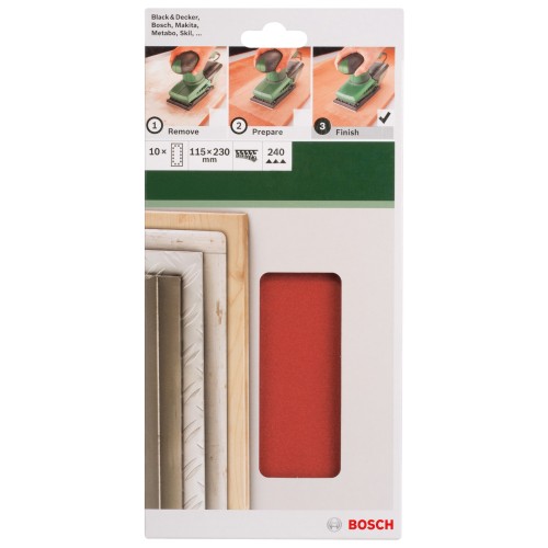 Set de hojas de lija de 10 piezas para lijadora orbitalG = 240