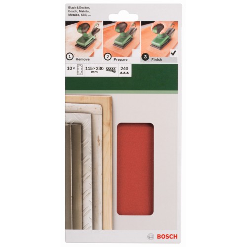 Set de hojas de lija de 10 piezas para lijadora orbitalG = 240