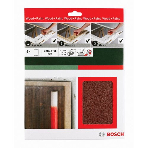 Hoja de lija manual Universal Remove Prepare Finish, 230 x 280 mm, P60/120/240