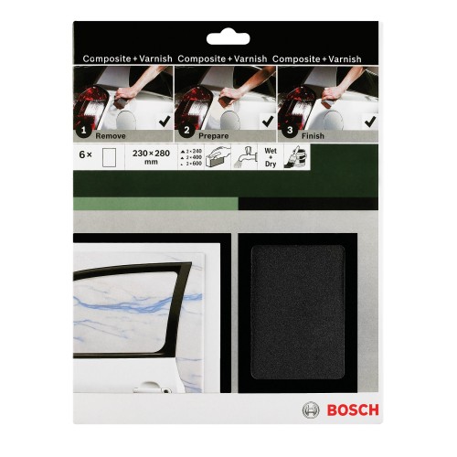 Hoja de lija manual SiC impermeable, 230 x 280 mm, P240/400/600