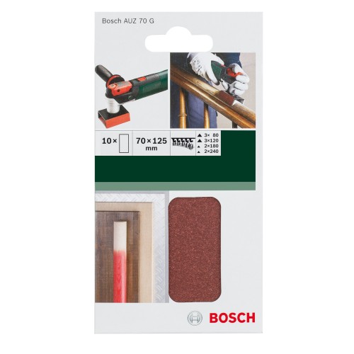 Set de hojas de lija, 10 uds.70 x 125 mm; G = 80 - 240
