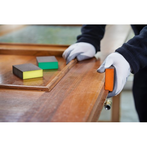 3 esponjas de lijar, flat+edge97 x 69 x 26 mm, M, F, SF