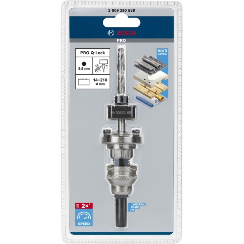 Sistema PRO Q-Lock Quick Change, vaso hexagonal para sistema Quick Change de sierra de corona hexagonal de 9,5 mm