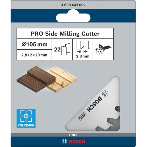 Hoja fresadora lateral PRO, 105 x 20 x 2,8 mm, 22 dientes