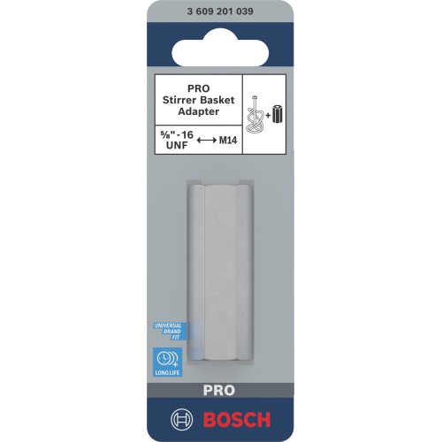 PRO Stirrer Basket Adapter, rosca interior de M14 a 5/8"-16 UN-2a