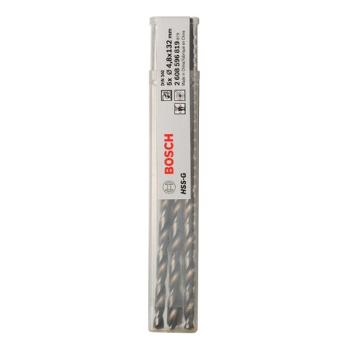 Broca helicoidal PRO Metal HSS-G larga, 4,8 x 87 x 132 mm, 5 unidades