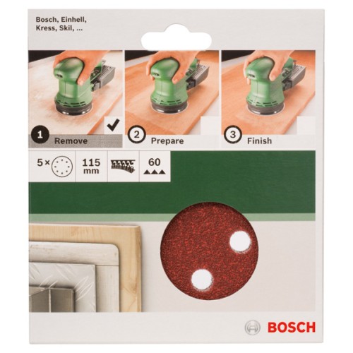 Set de hojas de lija de 5 piezas para lijadora excéntricaG = 60