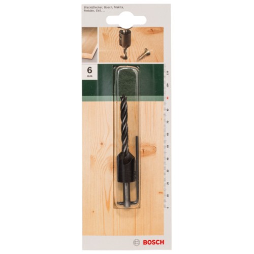 Broca en espiral para madera con avellanadorD = 6,0 mm; L = 90 mm