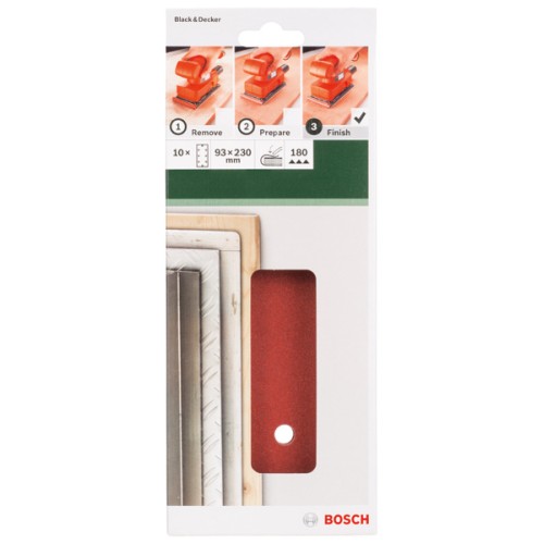 Set de hojas de lija de 10 piezas para lijadora orbitalG = 180