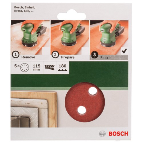 Set de hojas de lija de 5 piezas para lijadora excéntricaG = 180