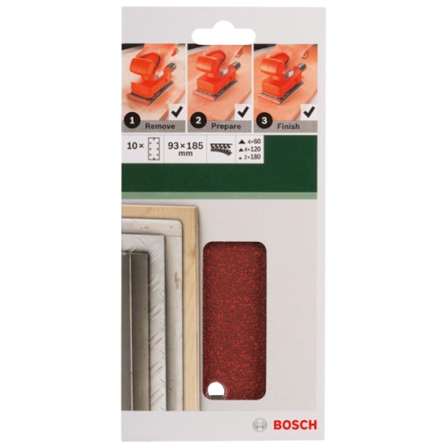 Set de hojas de lija de 10 piezas para lijadora orbitalG = 60, 120, 180
