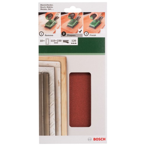 Set de hojas de lija de 10 piezas para lijadora orbitalG = 120