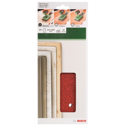 Set de hojas de lija de 10 piezas para lijadora orbitalG = 40