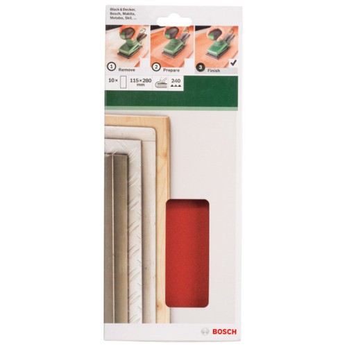 Set de hojas de lija de 10 piezas para lijadora orbitalG = 240