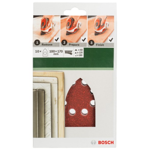 Set de hojas de lija de 10 piezas para lijadora múltipleG = 60, 120, 180