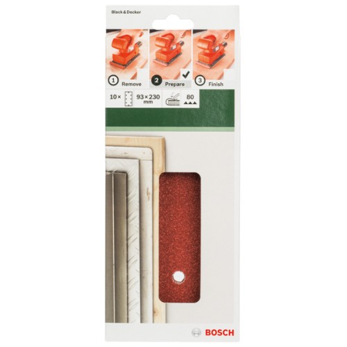 Set de hojas de lija de 10 piezas para lijadora orbitalG = 80