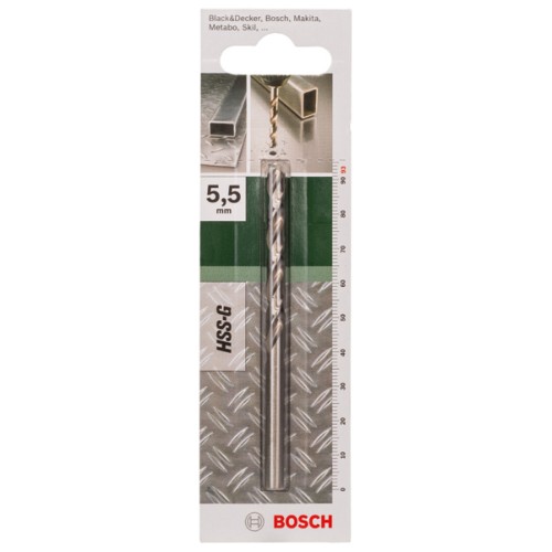 Broca para metal HSS-G, DIN 338D = 5,5 mm; L = 93 mm