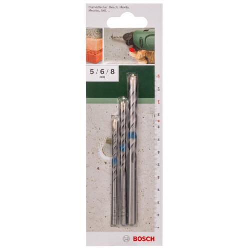 Set de 3 brocas para hormigón5,0 x 85; 6,0 x 100; 8,0 x 120