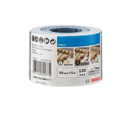 Rollo de lija para metal, 50 mm x 5 m, P120