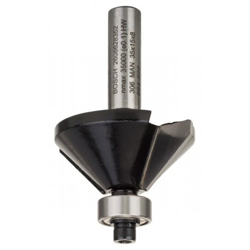 Fresa para biselar, 8 mm, B 11 mm, L 14,7 mm, G 56 mm, 45°