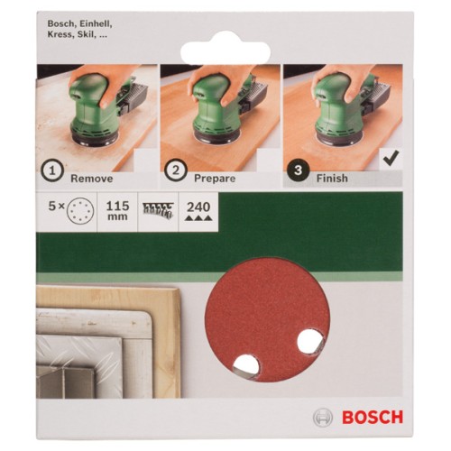 Set de hojas de lija de 5 piezas para lijadora excéntricaG = 240