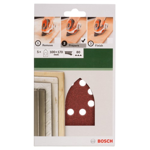 Set de hojas de lija de 5 piezas para lijadora múltipleG = 80