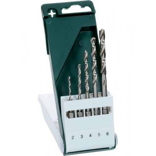 Set de 5 brocas para metal HSS-G con vástago de inserción hexagonal2,0; 3,0; 4,0; 5,0; 6,0 mm
