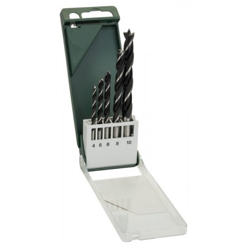 Set de 5 brocas helicoidales para madera4,0; 5,0; 6,0; 8,0; 10,0 mm