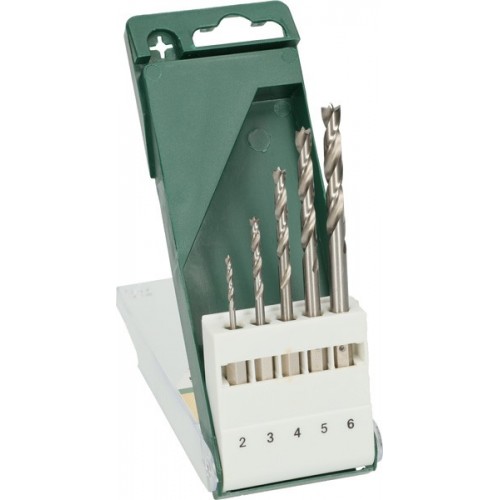 Set de 5 brocas para madera con vástago de inserción hexagonal2,0; 3,0; 4,0; 5,0; 6,0 mm